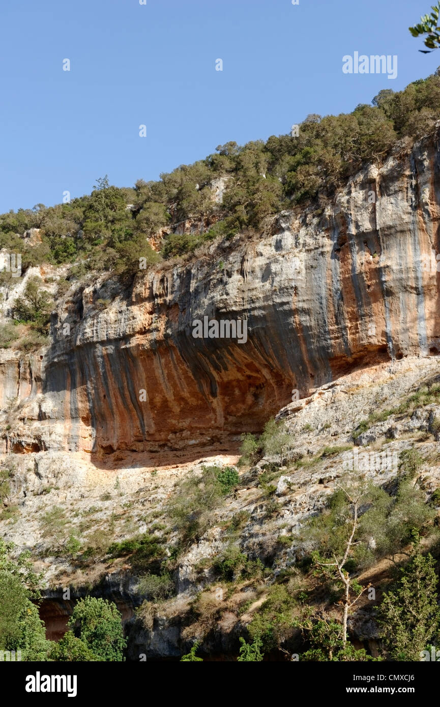 Wadi al Kuf. Cyrenaica. Libya. View of the spectacular scenery of the Wadi al-Kuf in the Akhdar Mountains or Green Mountains. Stock Photo