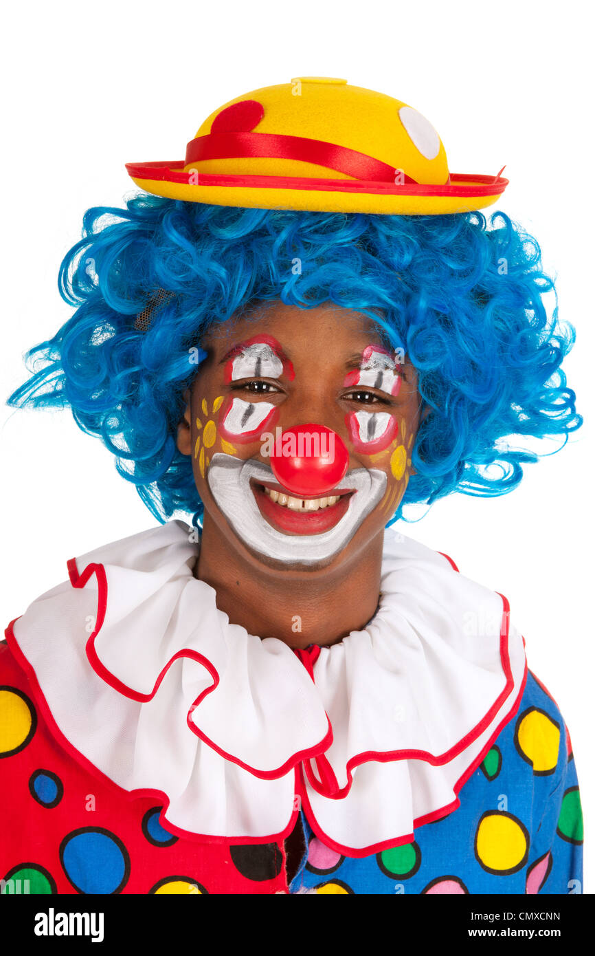 Portrait of a funny black clown Stock Photo Alamy