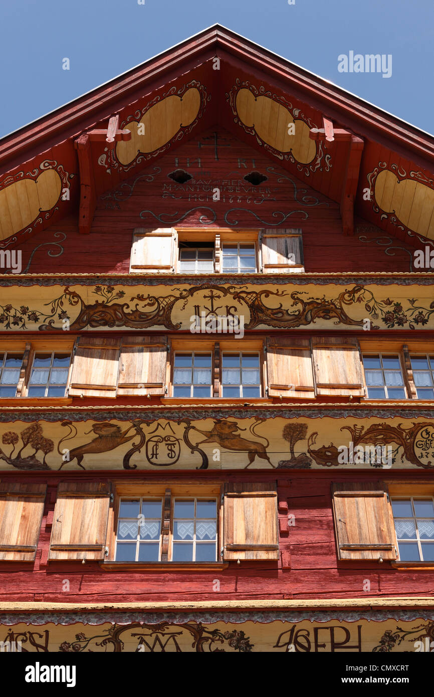 Austria, Vorarlberg, View of old wooden house Stock Photo