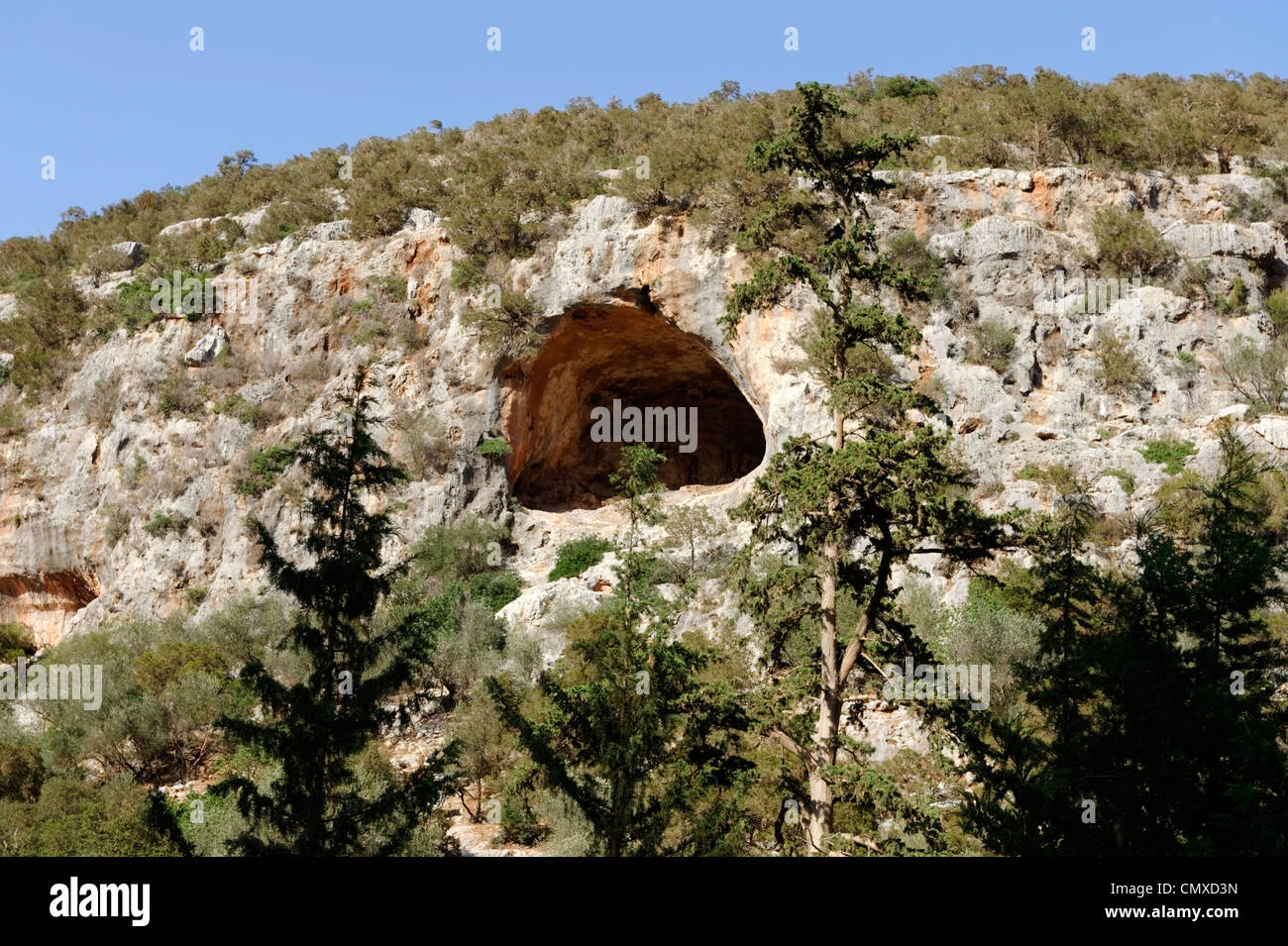 Wadi al Kuf. Cyrenaica. Libya. View of the spectacular scenery of the Wadi al-Kuf in the Akhdar Mountains or Green Mountains. Stock Photo