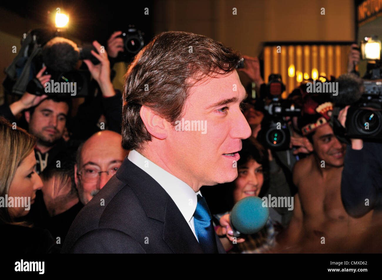 Portugal, Lisbon: Prime Minister Pedro Passos Coelho visting the Tourism Trade Fair BTL 2012 Stock Photo