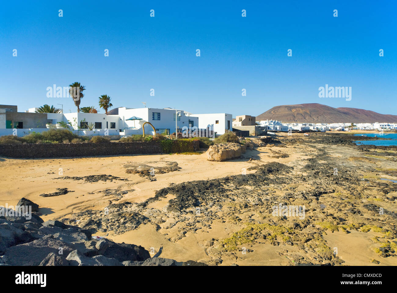 La Graciosa island Caleta del Sebo town, Canary Islands Spain Stock
