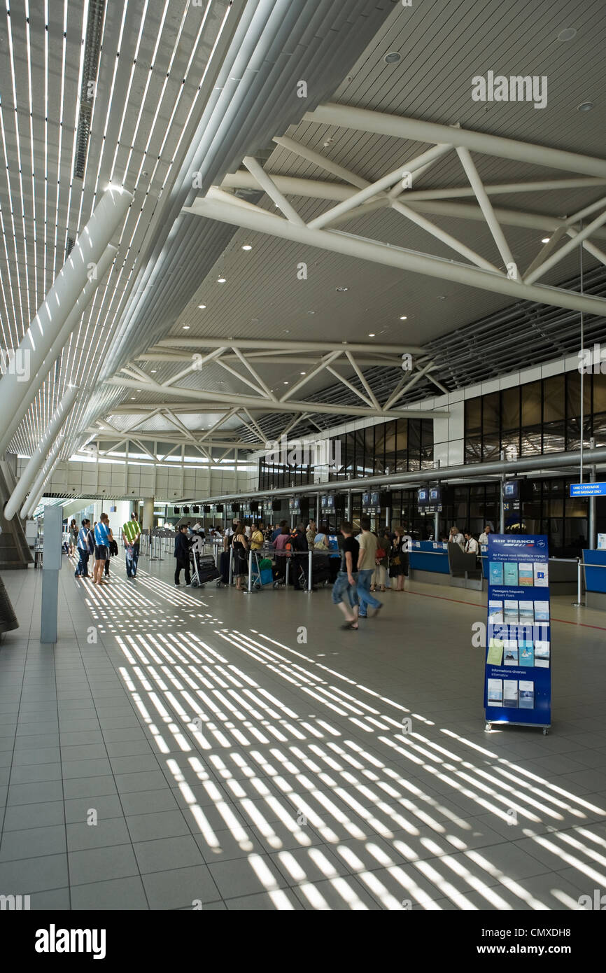 Modern architectural Interior, Terminal 2, Sofia Airport, Bulgaria Stock Photo
