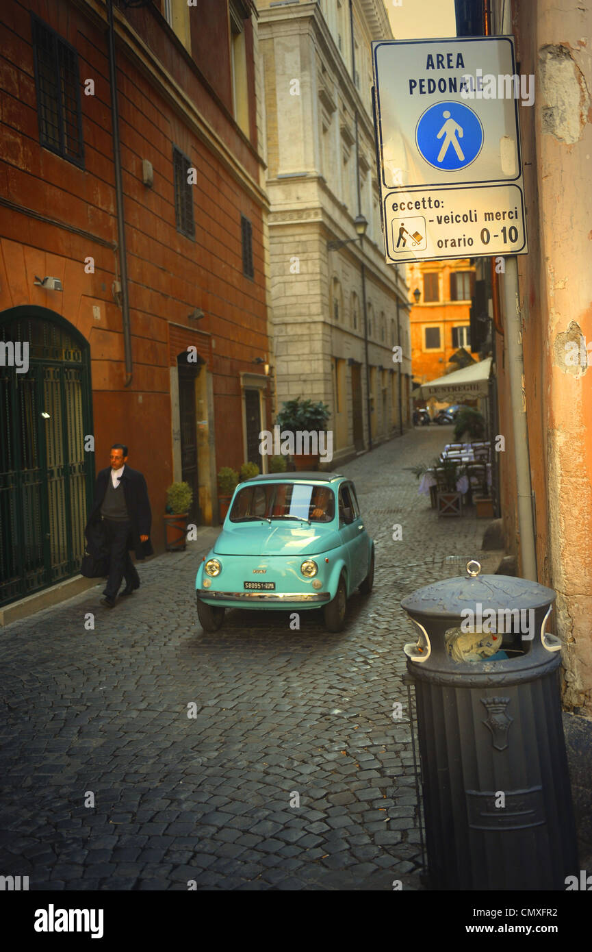 Old Italian classic mini car sixties Stock Photo