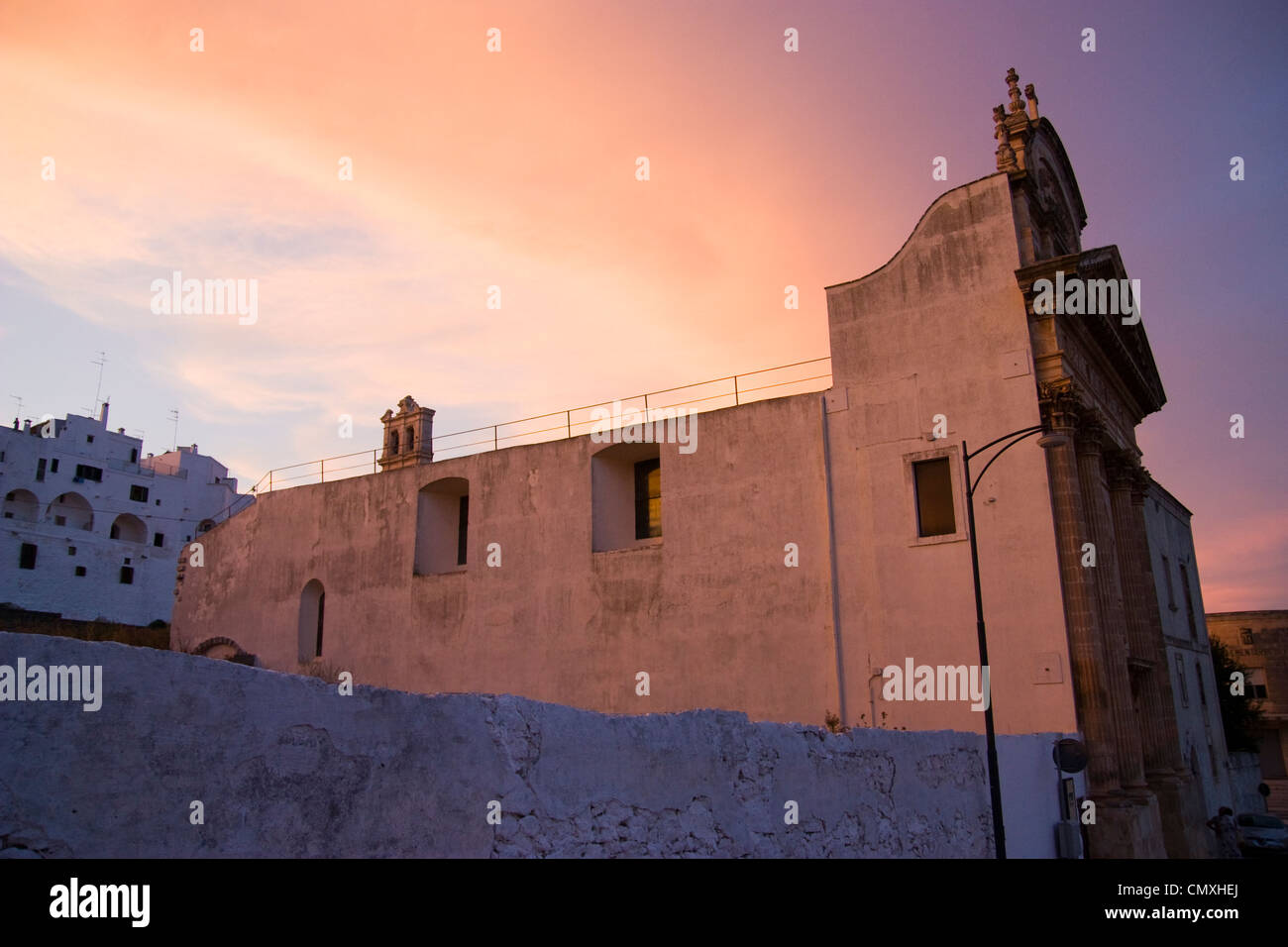 Magical church silhouette during the sunset in south of Italy Stock ...