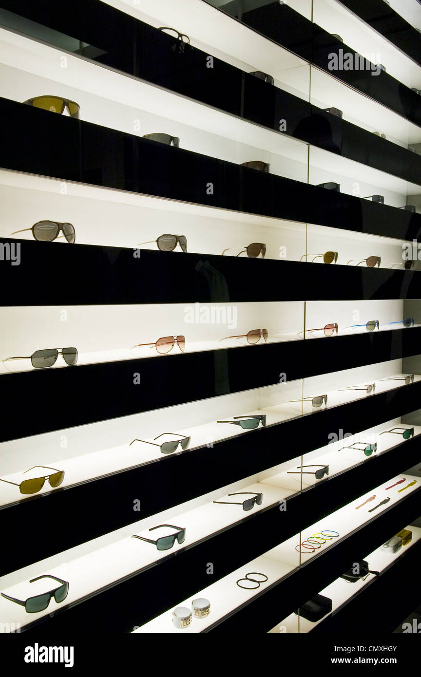 Designer sunglasses display Stock Photo Alamy