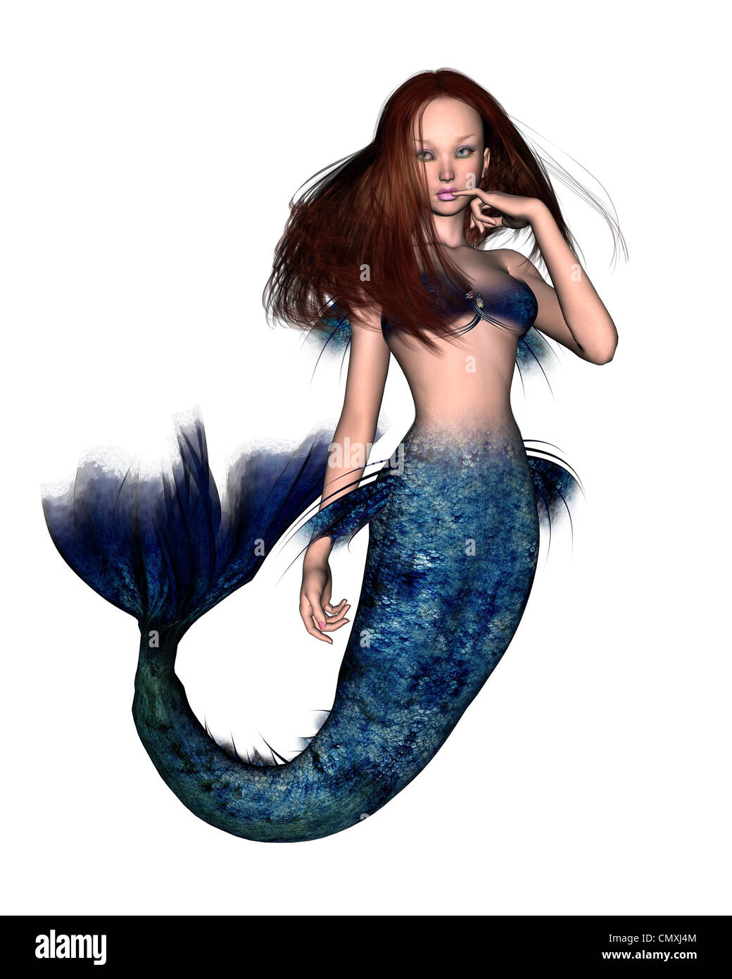 Red Haired Mermaid Stock Photo