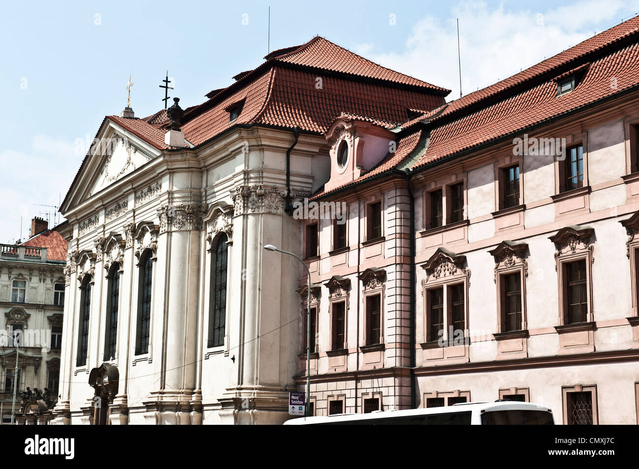 An image of huge classical European architecture. Stock Photo