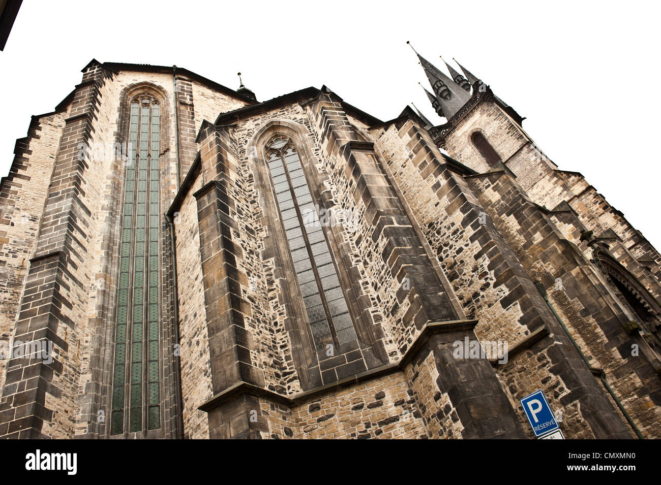 A daytime photo taken of a huge cathedral in Prague, Czech Republic. Stock Photo