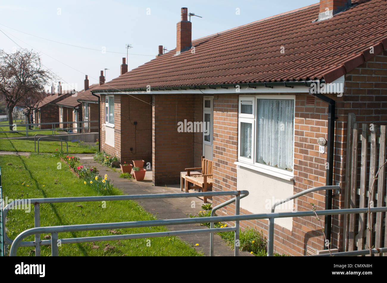 Council bungalows, Gibson Lane, Kippax Stock Photo Alamy