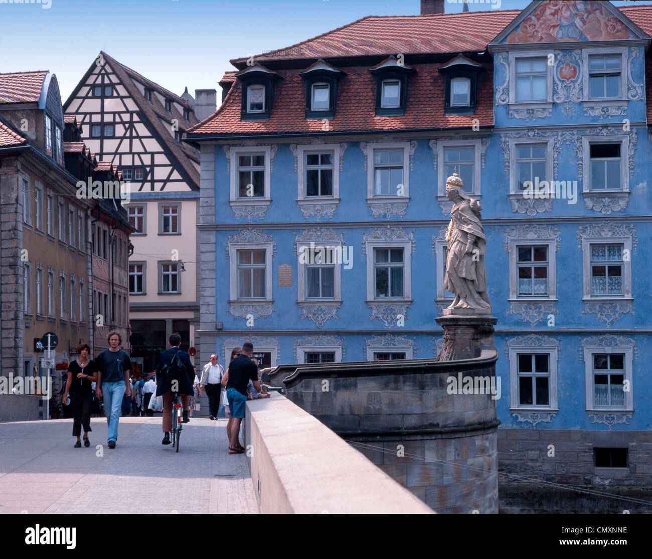 Koenigunde sculpture, Alte Bruecke, Bamberg, Franconia, Germany Stock Photo