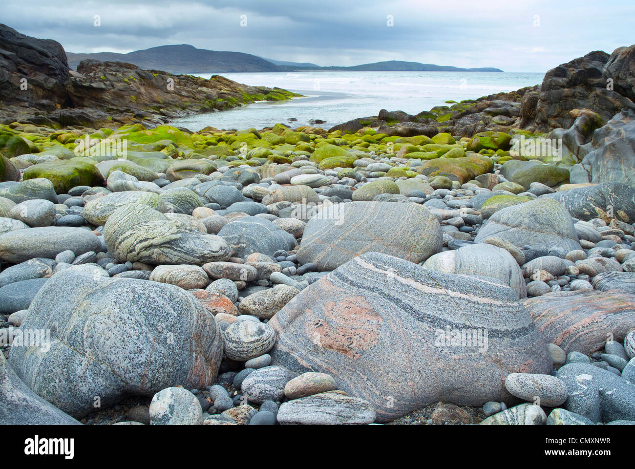 Rocks at low tide Bagh nan Clach Barra Outer Hebrides Scotland Stock ...