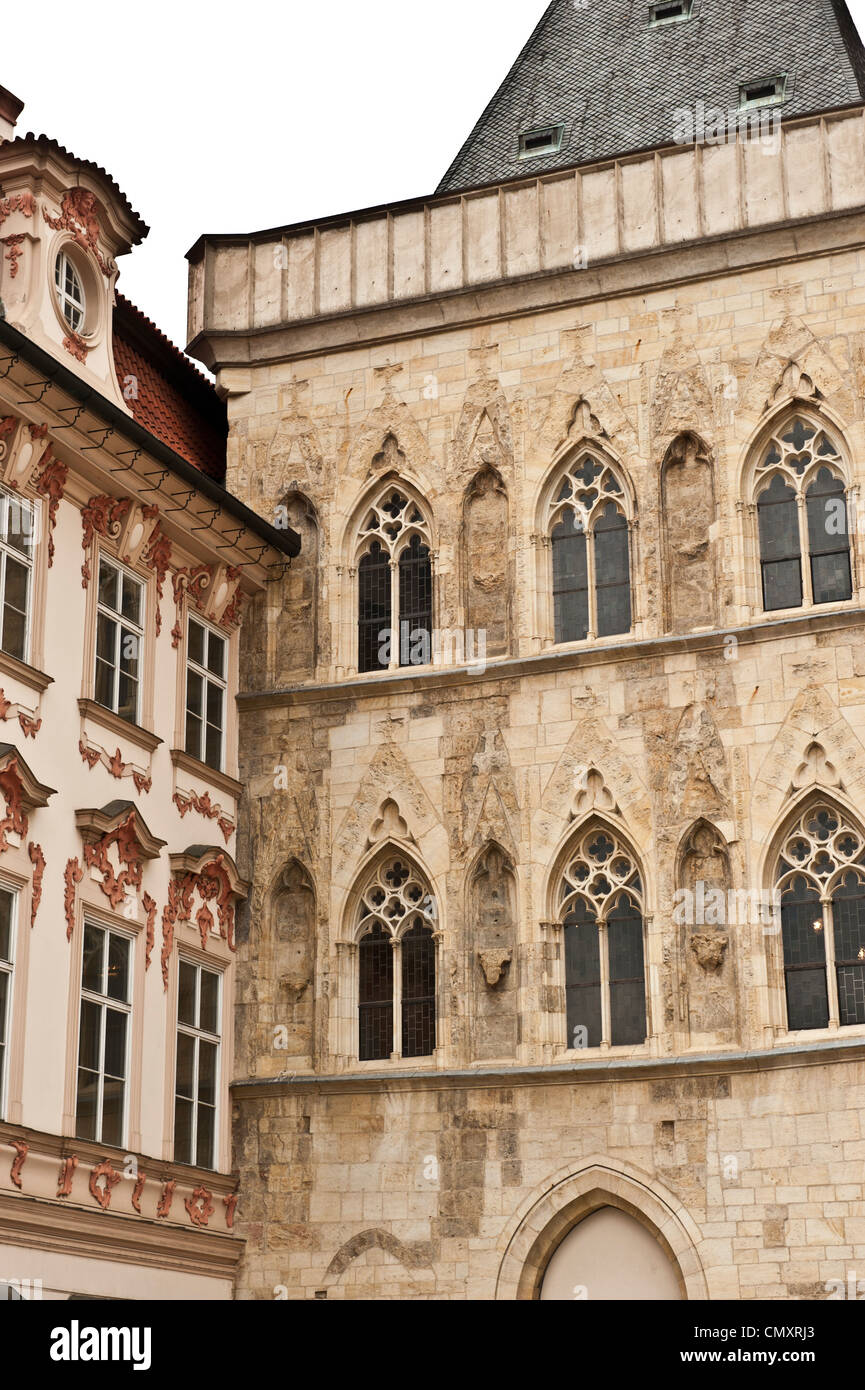 Color image of traditionally designed Czech Republic architecture. Stock Photo