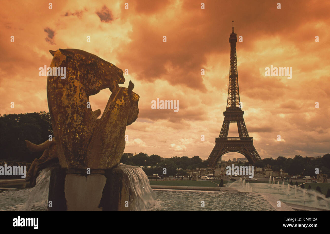 France, Paris, Eiffel Tower Stock Photo