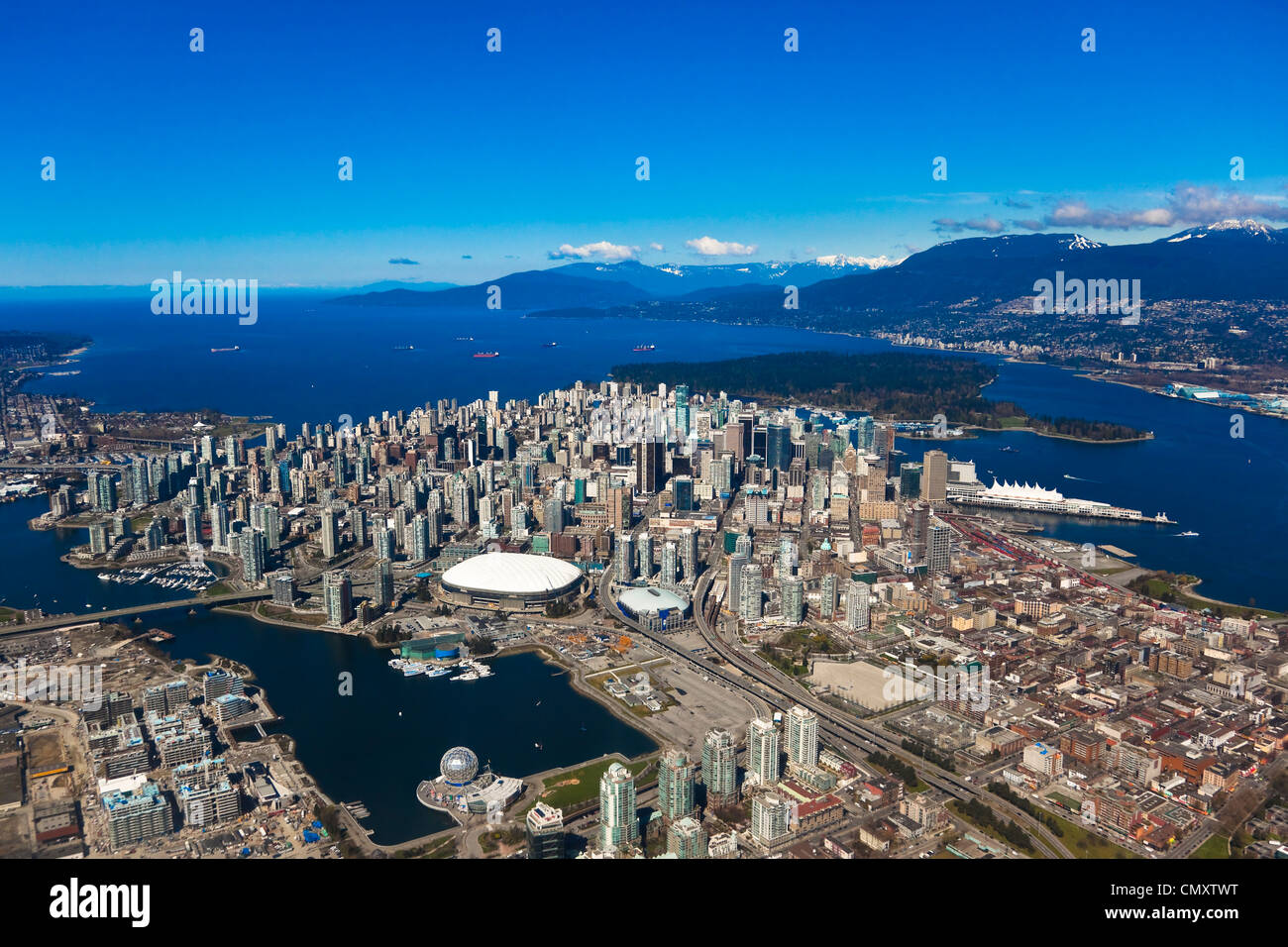 Aerial view of downtown Vancouver, British Columbia Stock Photo - Alamy