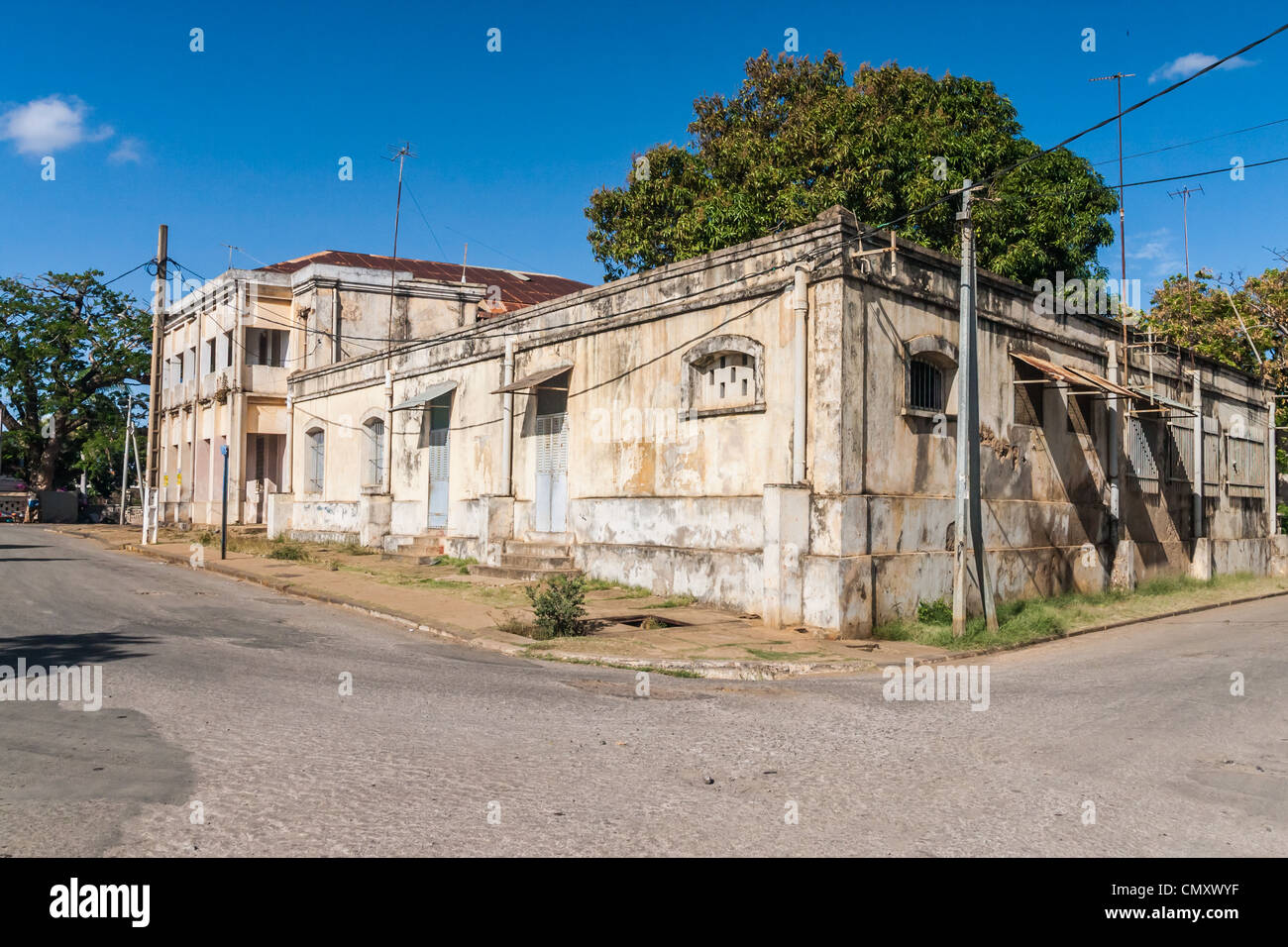 Colonial architecture typical of Diego Suarez (Antsiranana), north of Madagascar Stock Photo