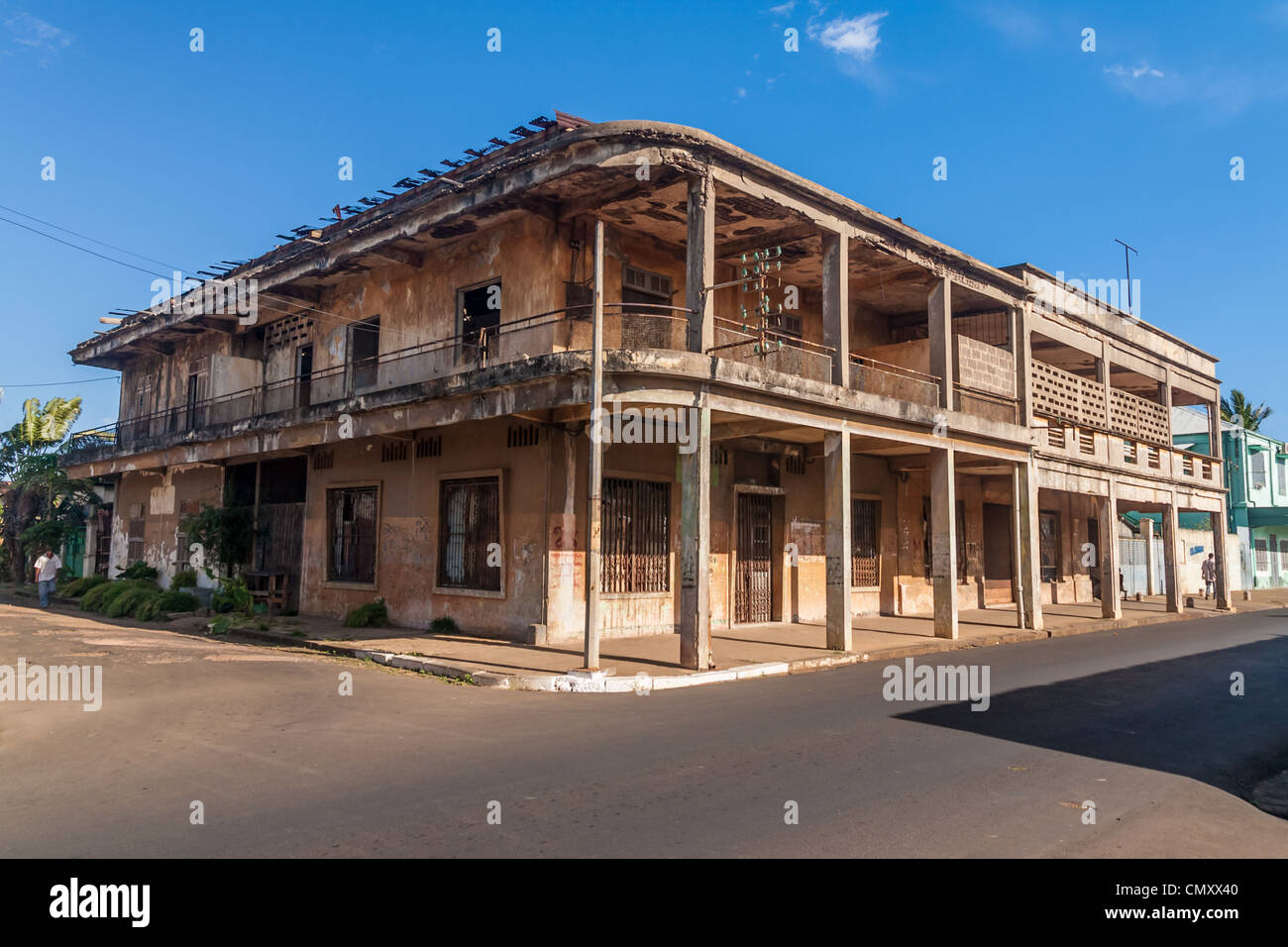 Colonial architecture typical of Diego Suarez (Antsiranana), north of Madagascar Stock Photo
