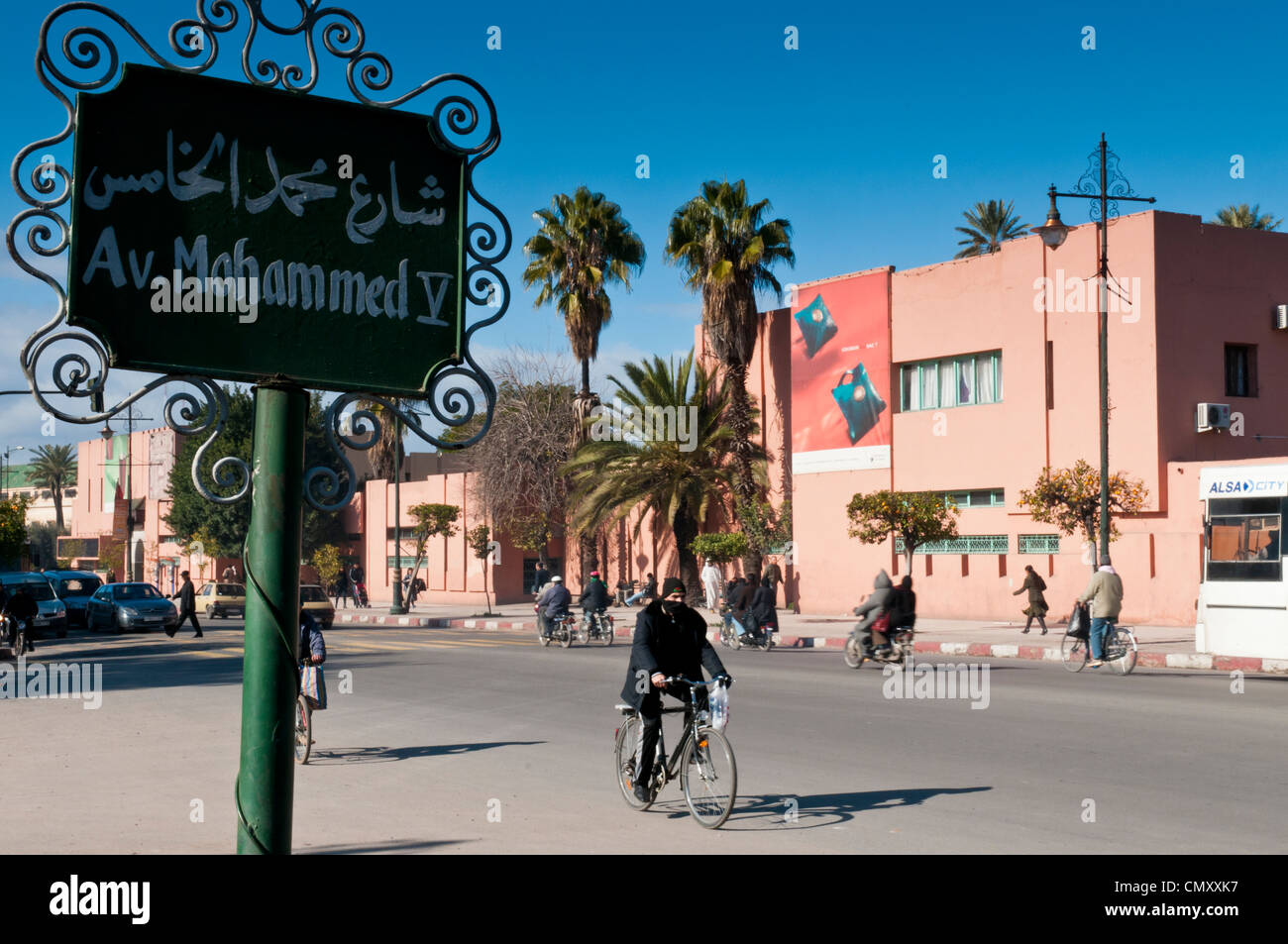 Avenue Mohammed V, Marrakesh, Morocco Stock Photo Alamy