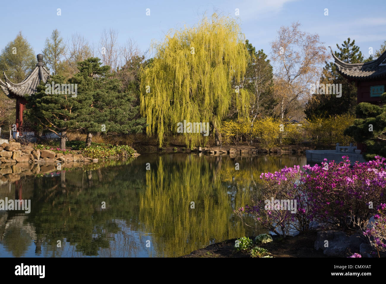 Chinese Garden in spring, Montreal Botanical Garden, Quebec, Canada