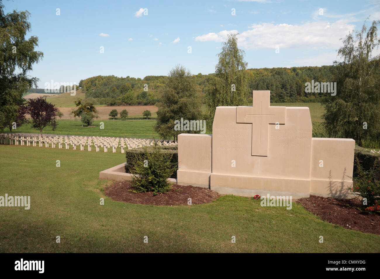 The Necropolis Nationale Les Éparges (also known as the French National Cemetery du Trottoir), Les Eparges, France. Stock Photo