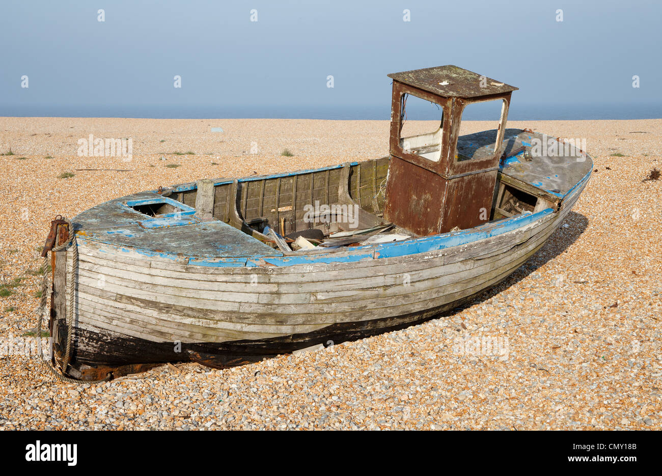 Old wooden fishing boat in bad condition after years of ...