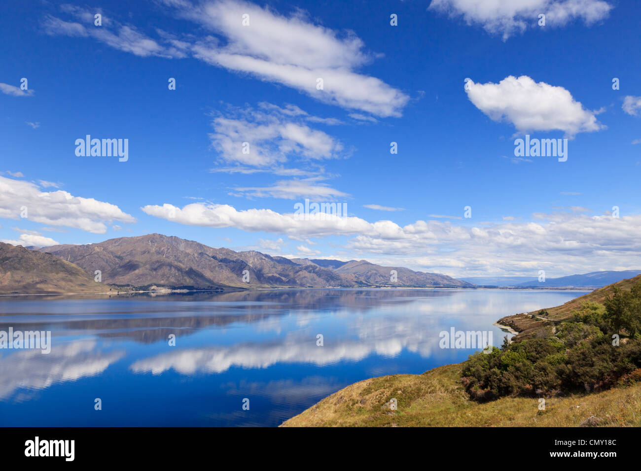 Lake Hawea Otago New Zealand Stock Photo