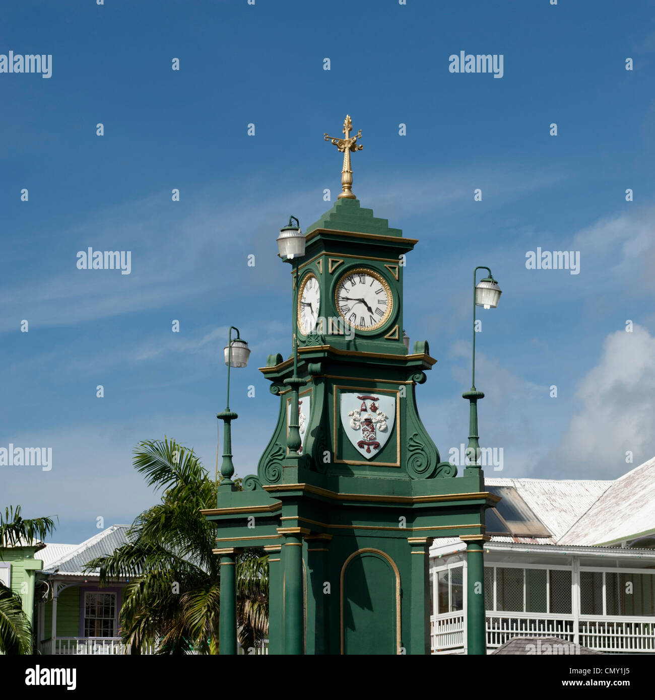 Berkeley Memorial clock tower, Basseterre, St Kitts Stock Photo