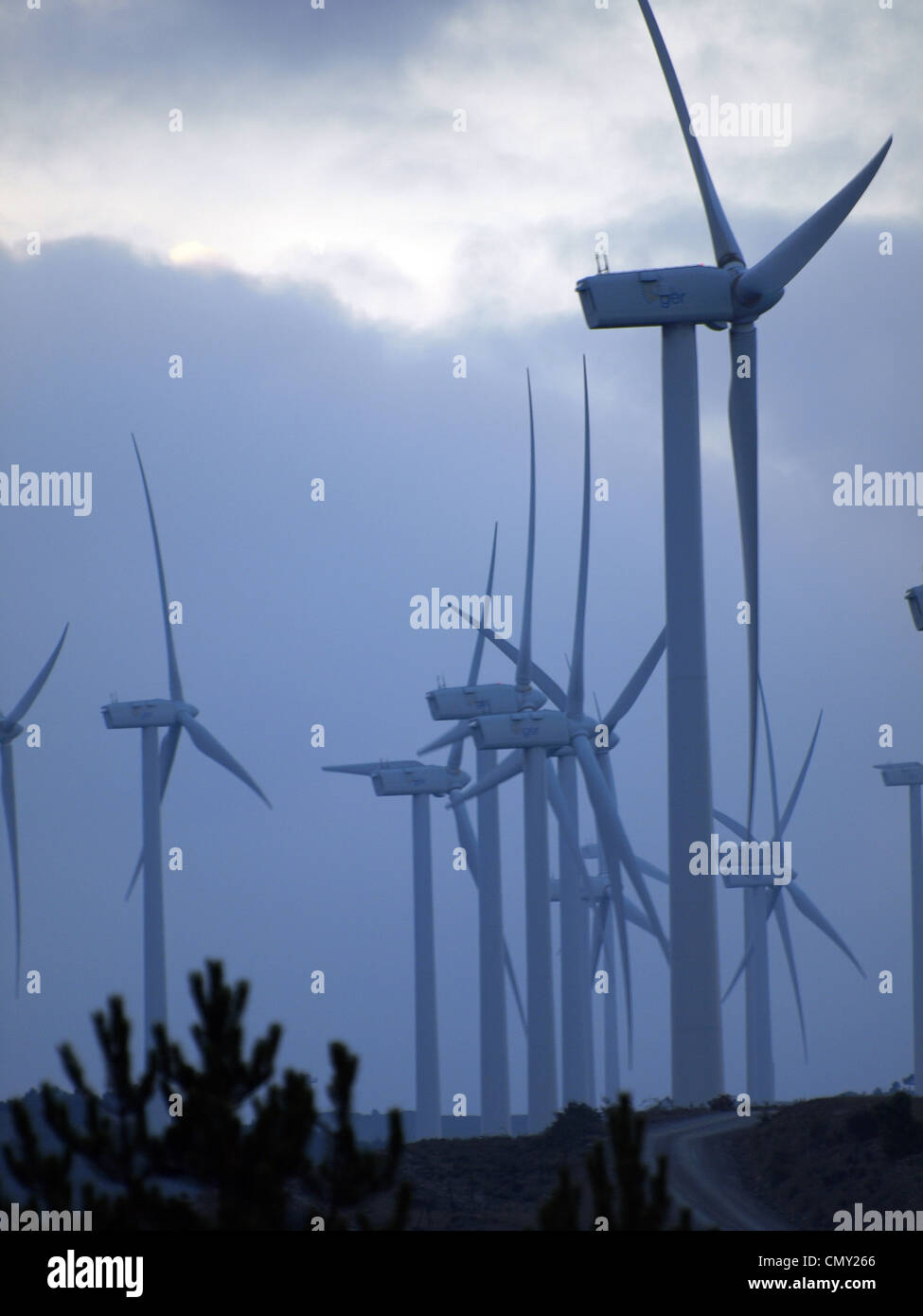 wind power plant in La Rioja (Spain) Stock Photo