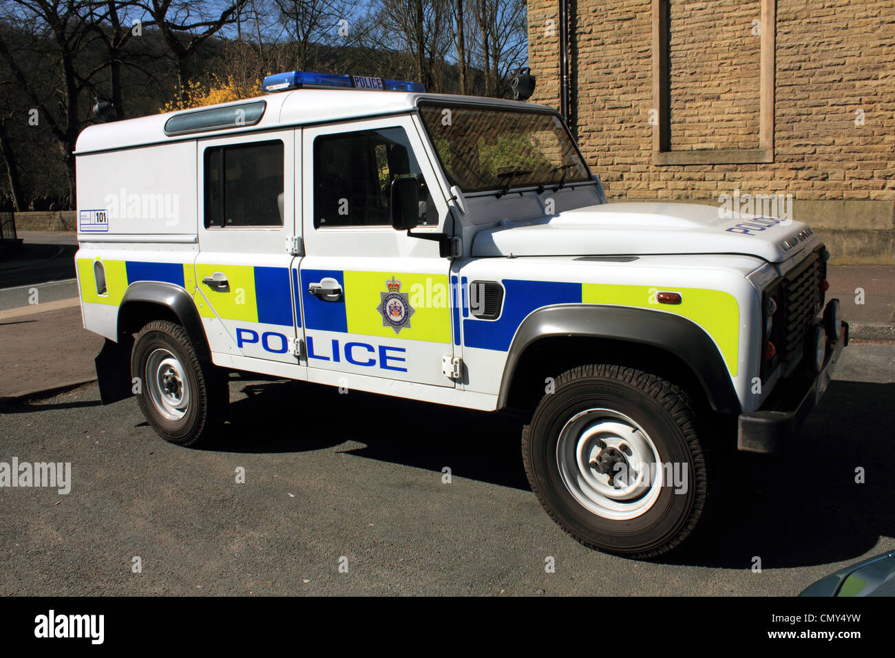 Police Off-Road Land Rover for emergency services Stock Photo
