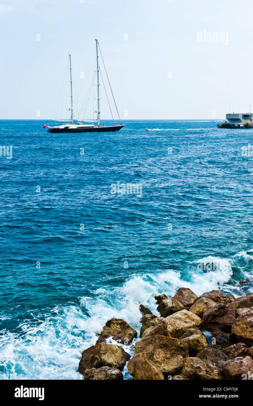A small boat on the Mediterranean Sea Stock Photo - Alamy