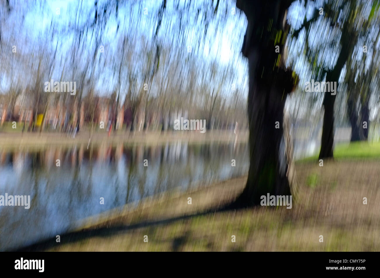 river side view impressionistic Stock Photo