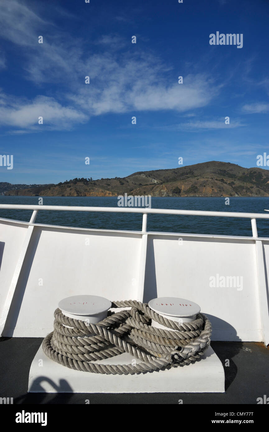 Ferry boat connecting Sausalito Harbor with the Ferry Building, San Francisco, CA Stock Photo