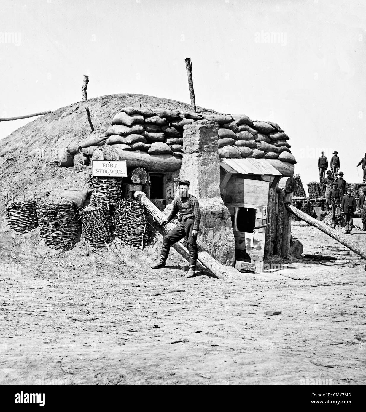 Petersburg, Virginia Bomb-proof quarters, Fort Sedgwick ('Fort Hell') - USA Civil War, 1864 Stock Photo