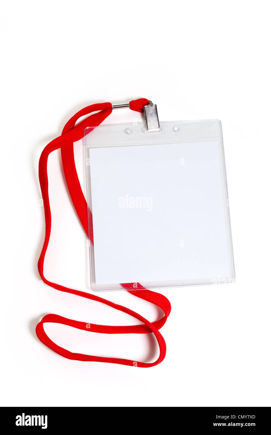 Name Tag with white background Stock Photo
