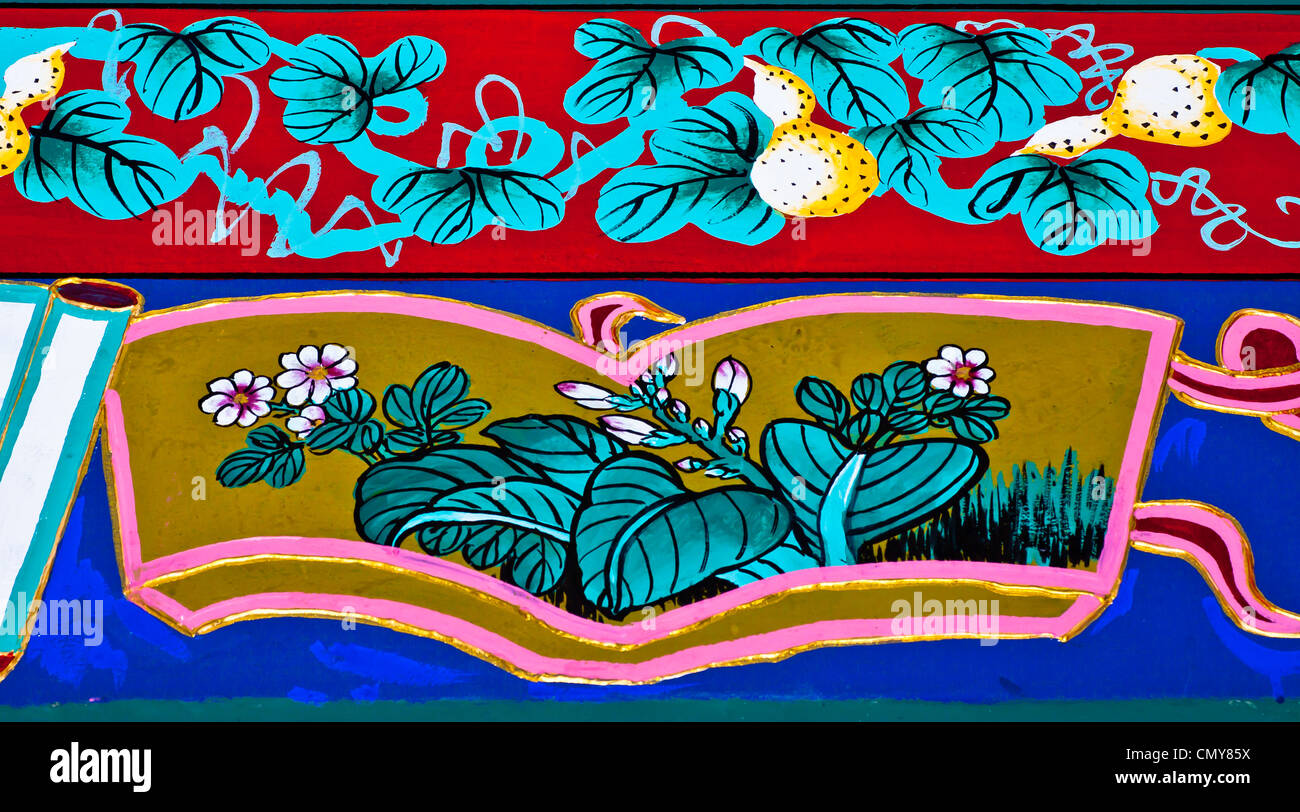 Tradition Chinese painting on Chinese temple wall Stock Photo Alamy