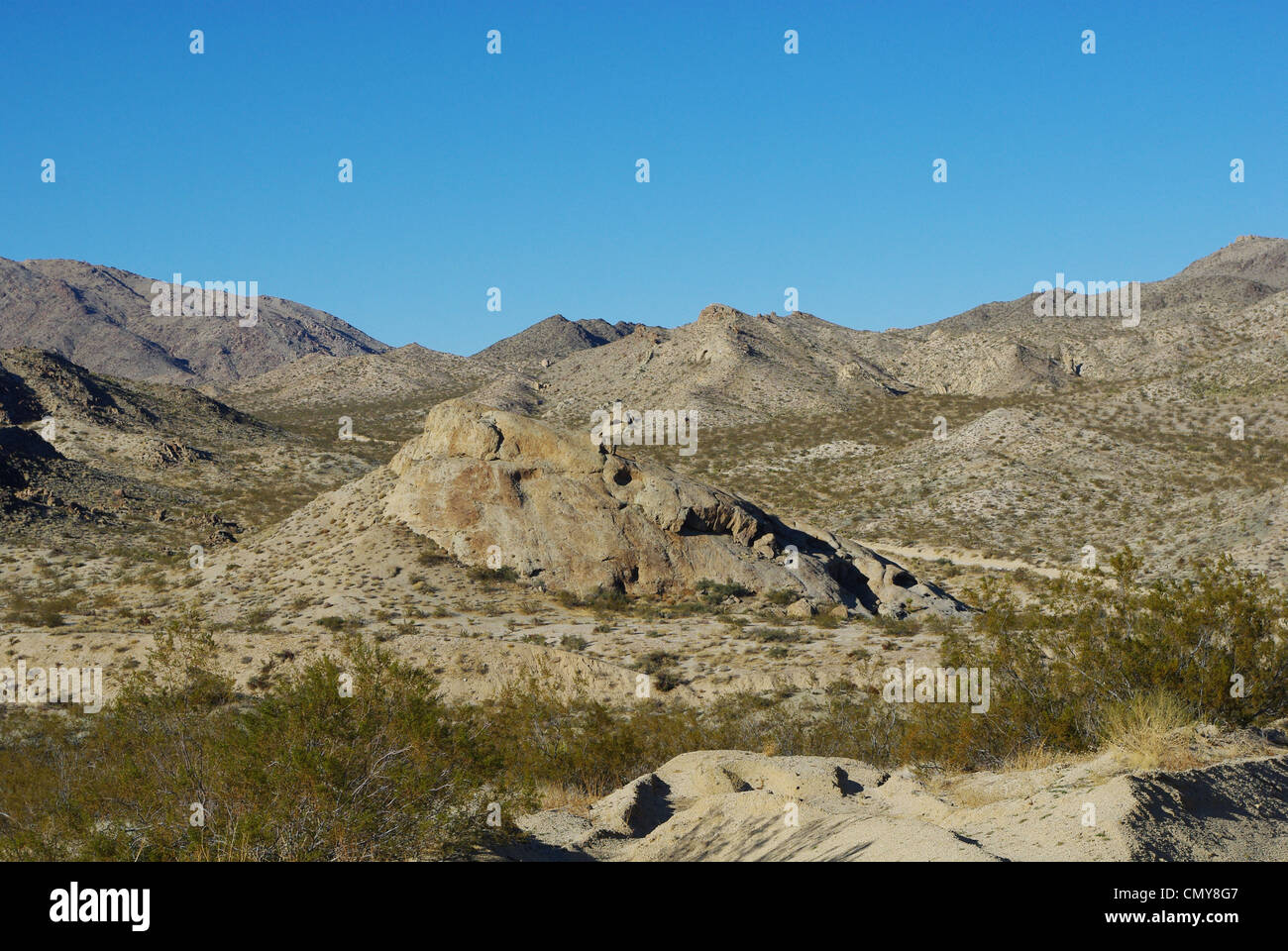Rock, formations and mountains near Christmas Tree Pass, Nevada Stock