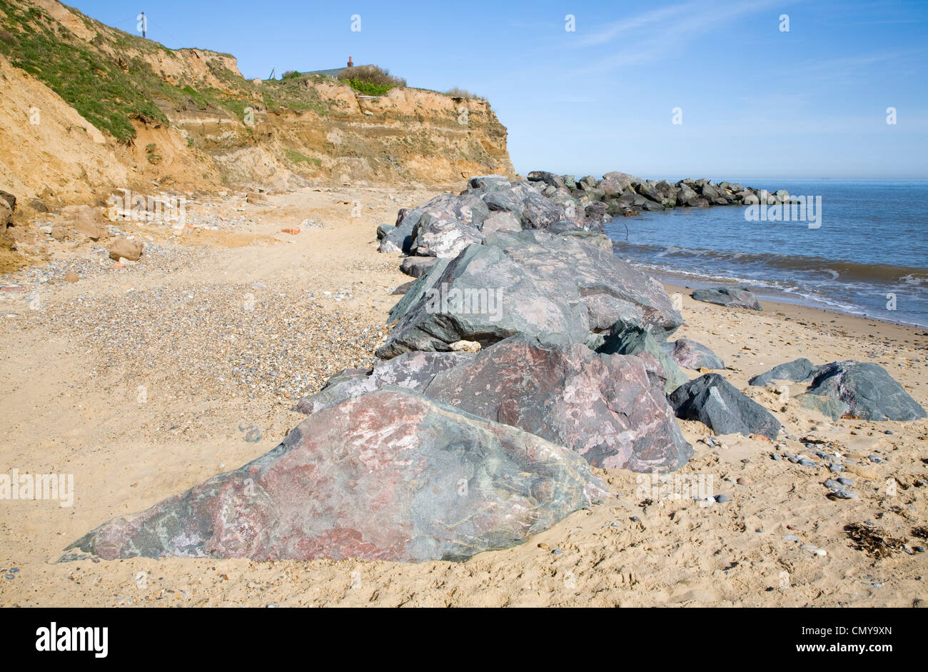 Rapid coastal erosion Happisburgh Norfolk England Stock Photo - Alamy