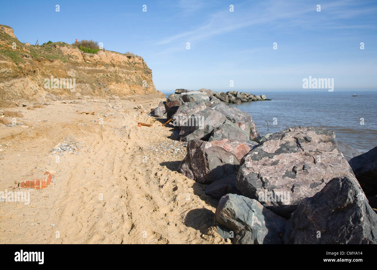 Rapid coastal erosion Happisburgh Norfolk England Stock Photo - Alamy