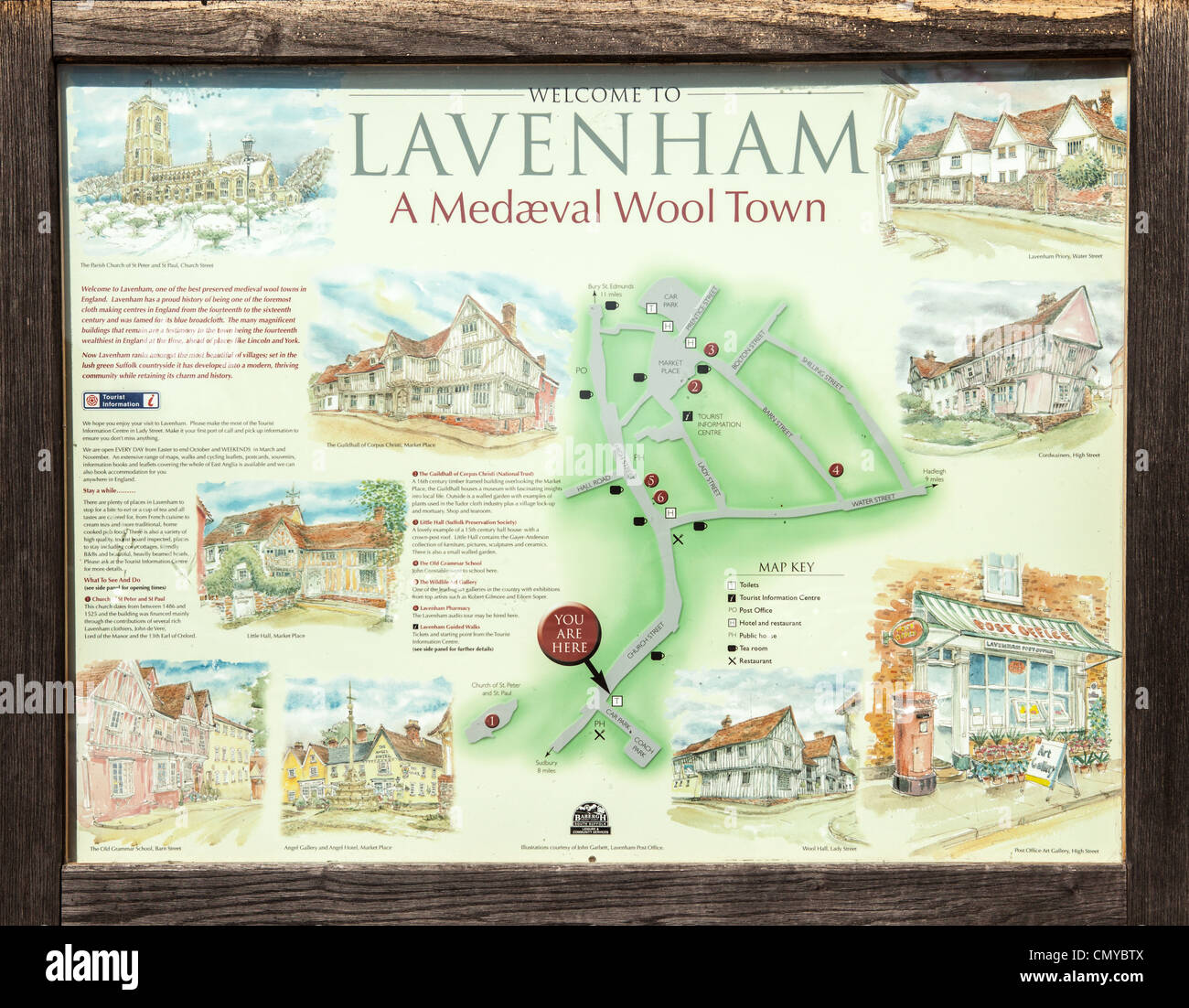Map Of Lavenham Suffolk Lavenham Tourist Information Sign And Map, Lavenham, Suffolk Stock Photo -  Alamy