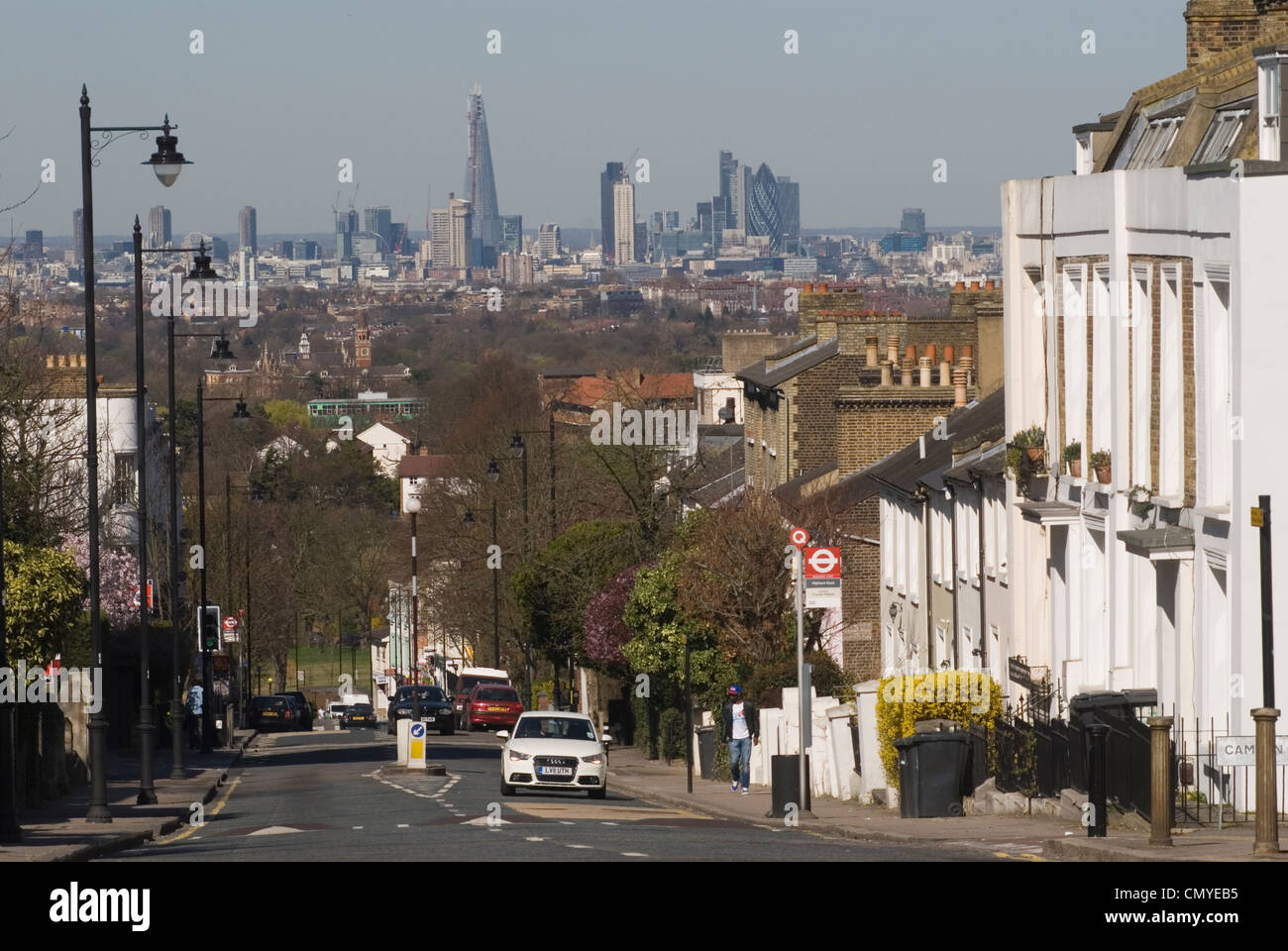 London Skyline. 2012 from Crystal Palace south London. The Shard building designed by architect Renzo Piano HOMER SYKES Stock Photo