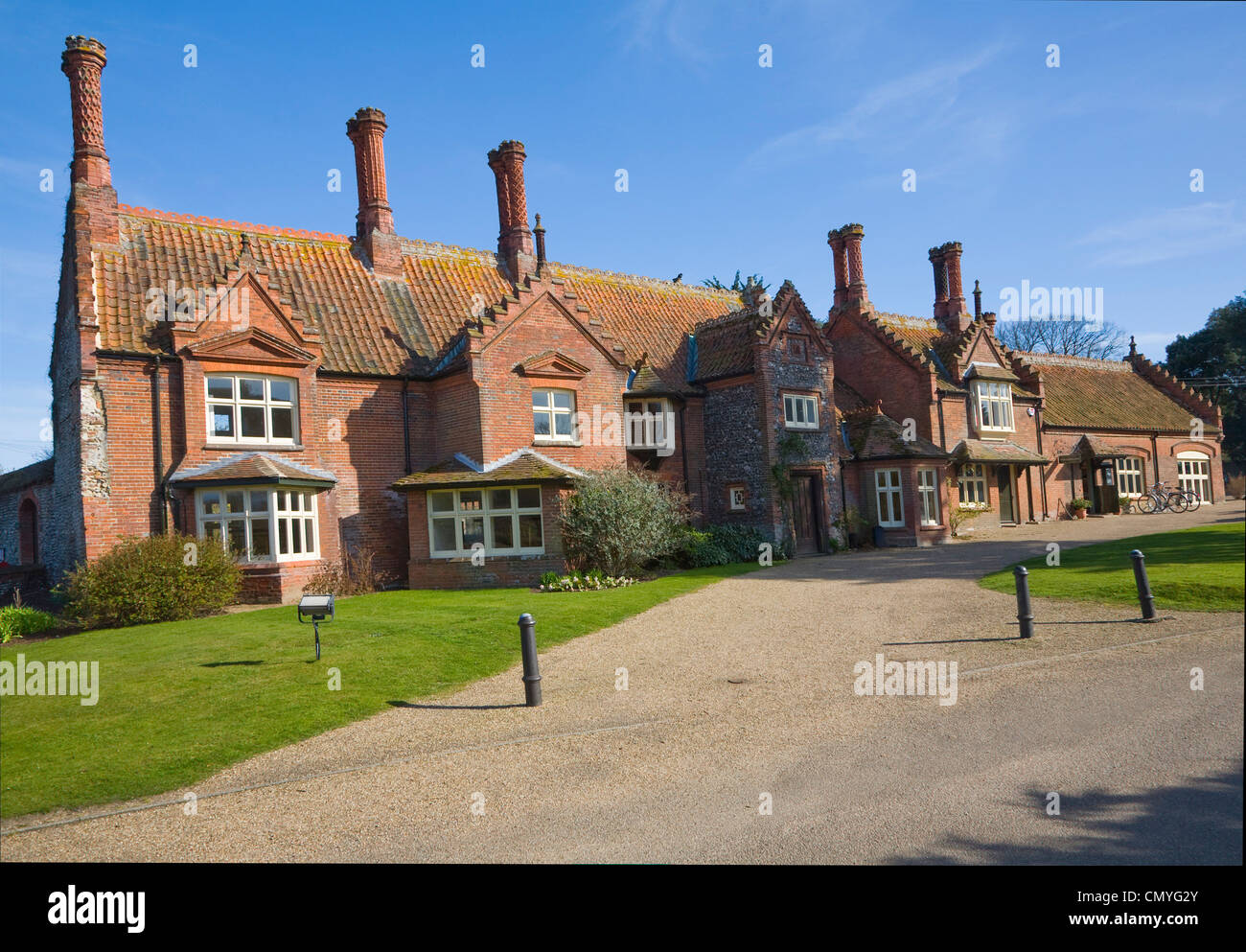 Holkham planned estate village buildings, Norfolk, England Stock Photo