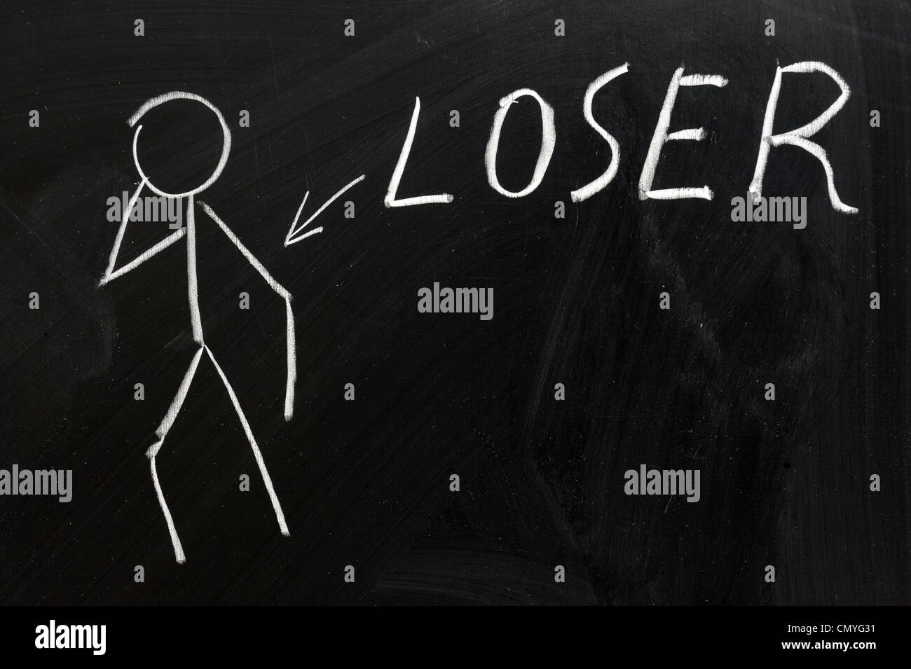 Chalk drawing - concept of 'Loser' Stock Photo