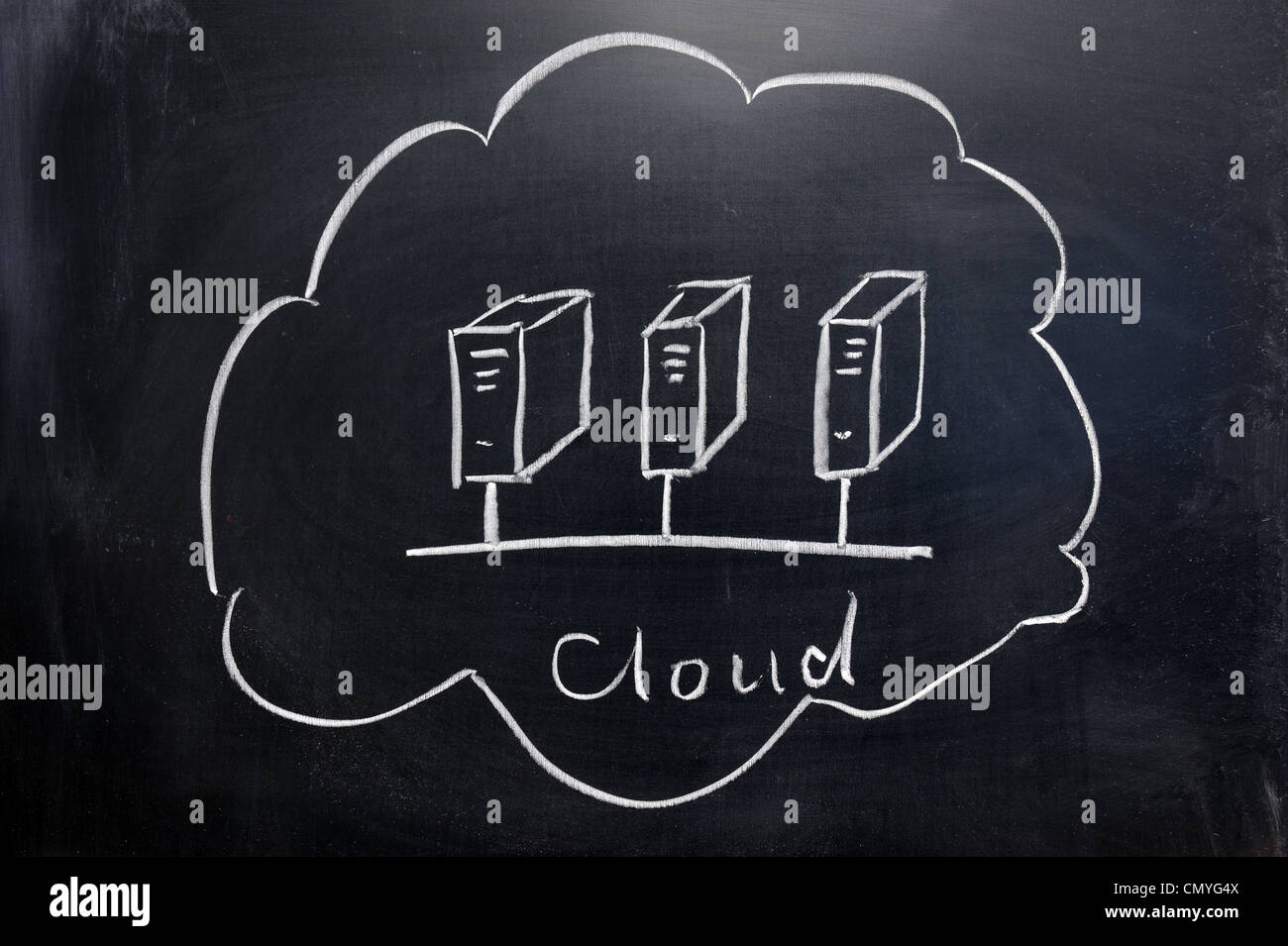 chalkboard image of cloud computing concept Stock Photo - Alamy