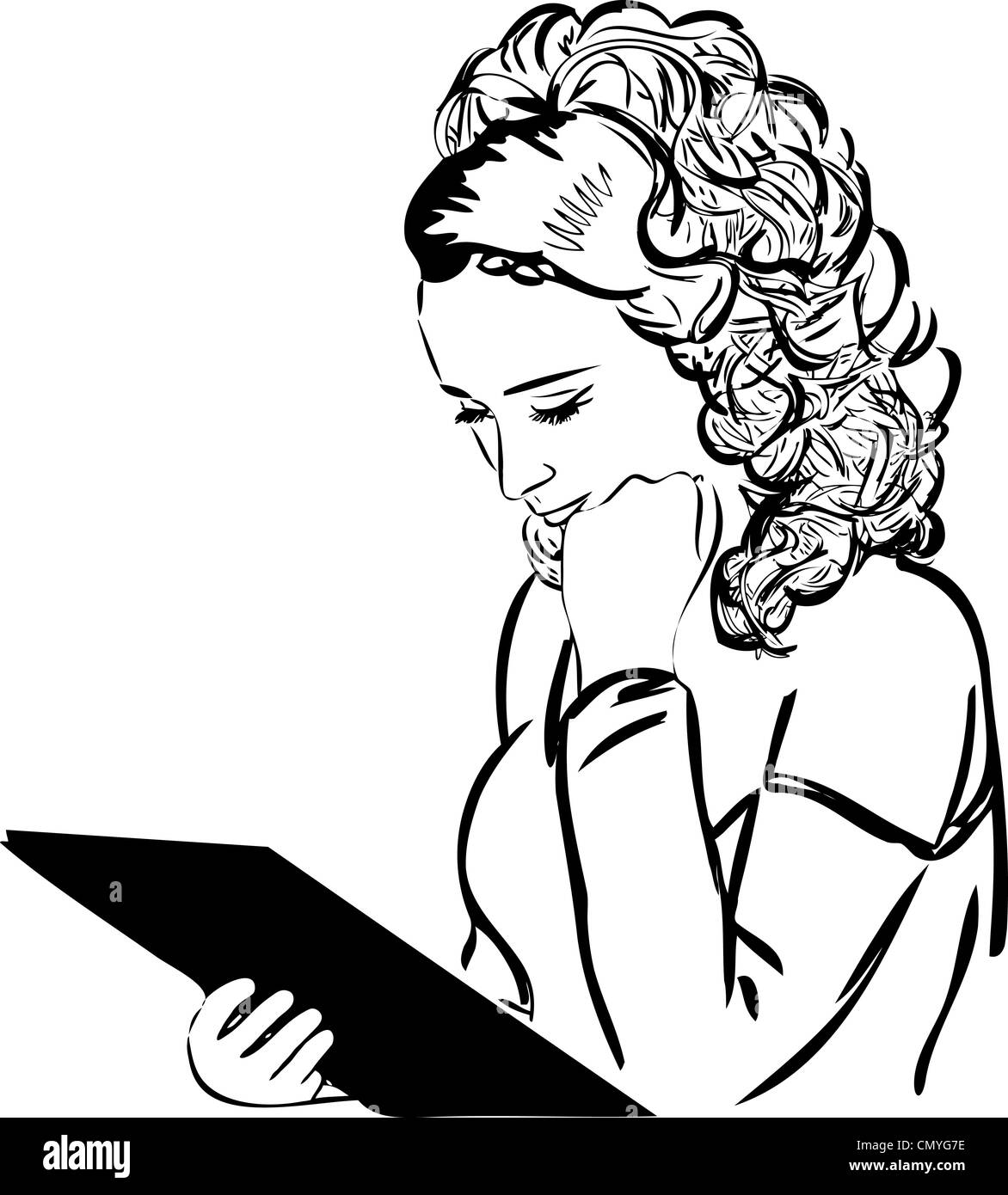 Read carefully Black and White Stock Photos & Images - Alamy