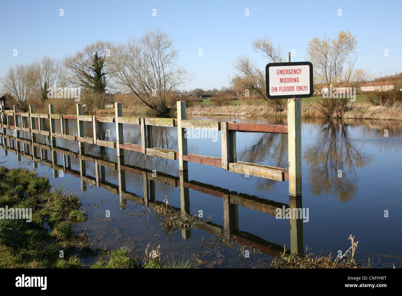 moorings only to be used in floods on the river soar Stock Photo