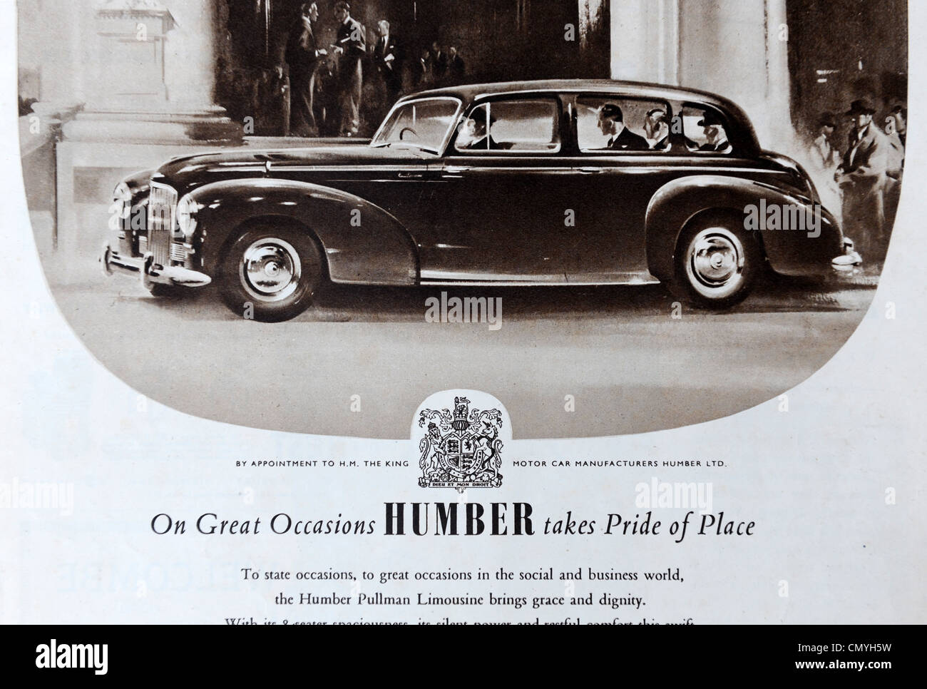 Humber car advert in The Illustrated London News 23/2/52 Stock Photo