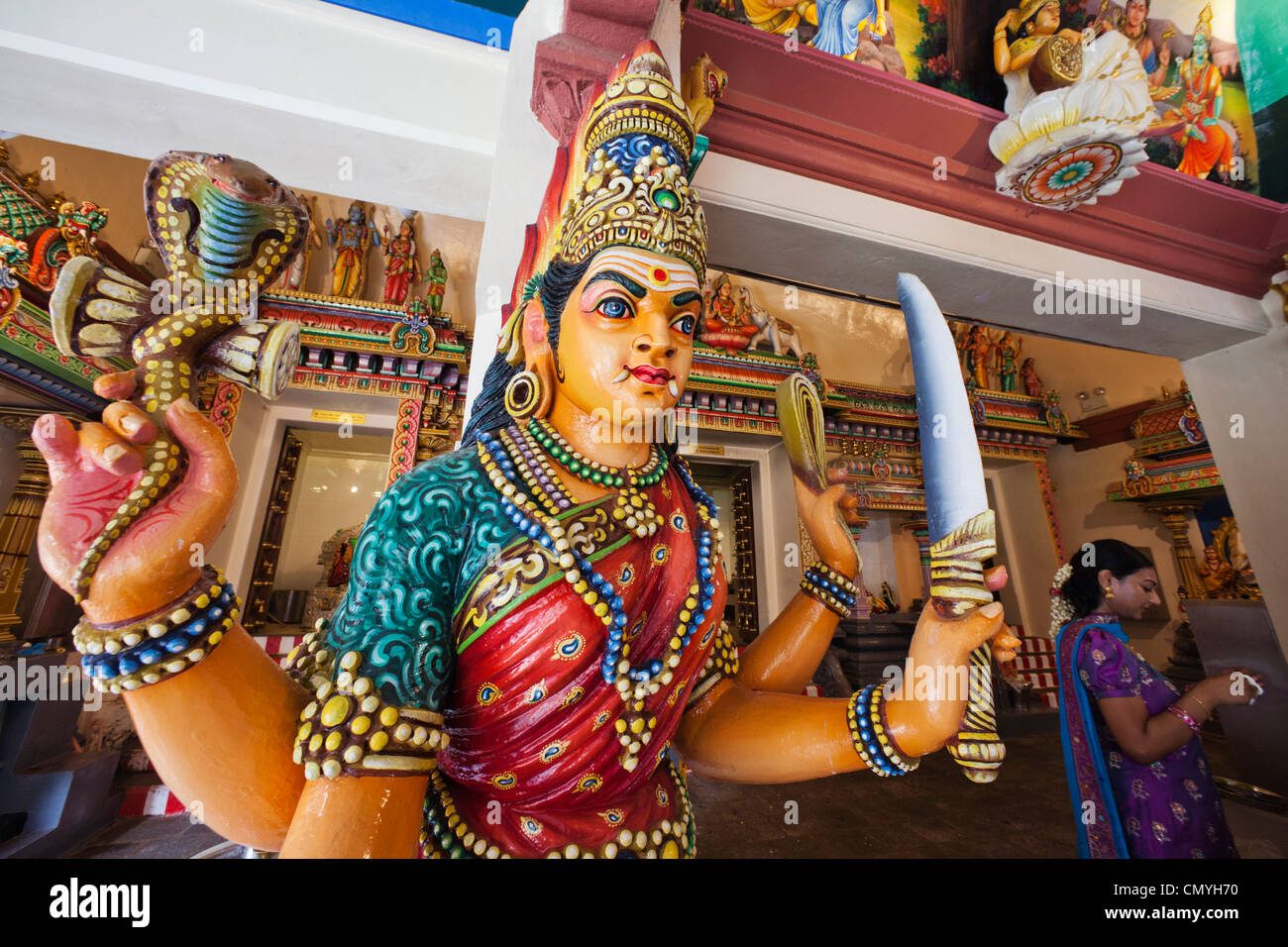 Singapore, Sri Mariamman Temple, Interior of Main Prayer Hall, Statue