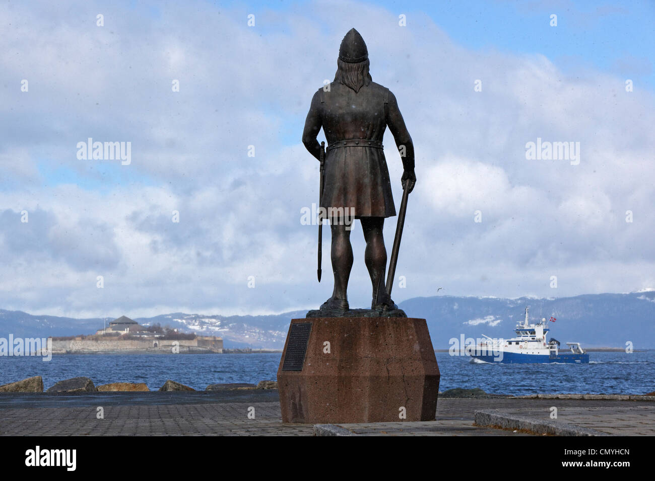 Norway, County of Sor Trondelag, Trondheim, Leif Erikson's statue (Leiv