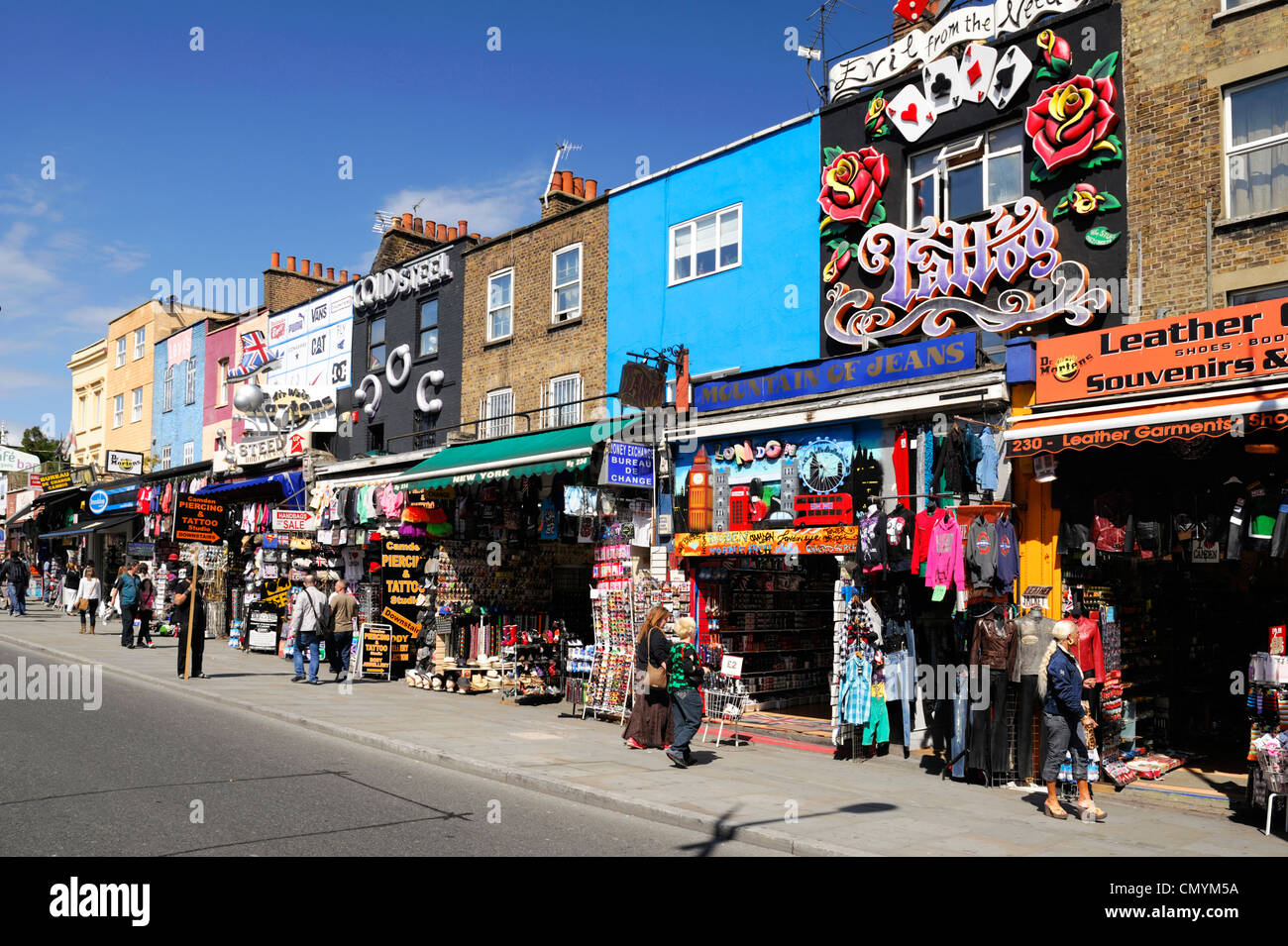 United Kingdom, London, Camden, walkers at the trendy stores of Camden Market Stock Photo