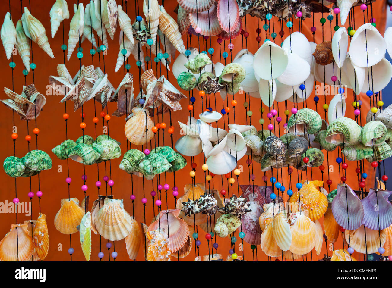 Thailand, Trat Province, Koh Chang, Bang Bao, Souvenir Seashells Stock Photo
